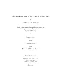 Analysis and Enforcement of Web Application Security Policies