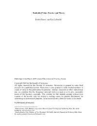 Embedded Value: Practice and Theory