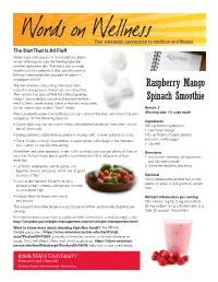 Raspberry Mango Spinach Smoothie
