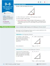 Right Triangles and the Pythagorean Theorem Related?