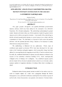 Site-Specific and Spatially-Distributed Ground-Motion In- Tensity Estimation in the 2010–2011 Canterbury Earthquakes