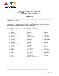 Spring 2014--All Grants Sorted by State