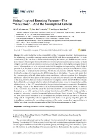 String-Inspired Running Vacuum—The ``Vacuumon''—And the Swampland Criteria