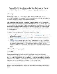 Accessible Citizen Science for the Developing World IAU OAD Grant Report TF3E2​014 - Robert Simpson for the Zooniverse