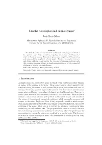 Graphs, Topologies and Simple Games∗