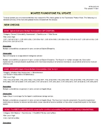 Mcafee Foundstone Fsl Update