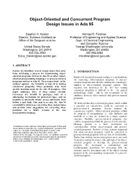 Object-Oriented and Concurrent Program Design Issues in Ada 95