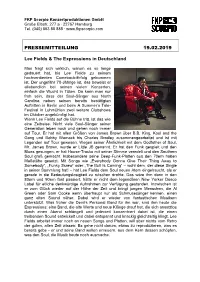 PRESSEMITTEILUNG 19.02.2019 Lee Fields & the Expressions In