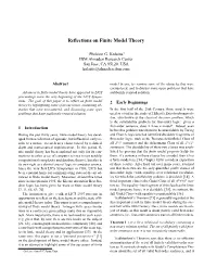 Reflections on Finite Model Theory