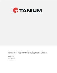 Tanium™ Appliance Deployment Guide