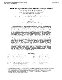 The Challenges of the Thermal Design of Bepicolombo Mercury Planetary Orbiter