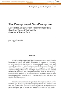 The Perception of Non-Perception: Lessons for Art Education with Downcast Eyes (Part One: Trompe-L’Oeil and the Question of Radical Evil)