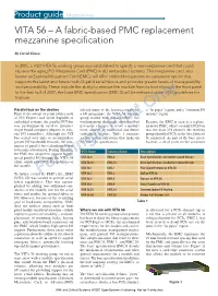 VITA 56 – a Fabric-Based PMC Replacement Mezzanine Specification
