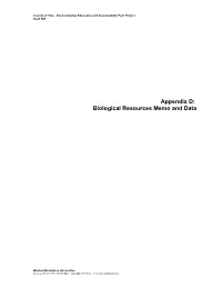 Biological Resources Memo and Data
