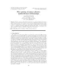 The Naming of Minor Planets: Multicultural Relationships
