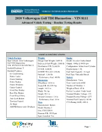 2010 Volkswagen Golf TDI Bluemotion – VIN 8111