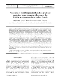 Absence of Countergradient and Cogradient Variation in an Oceanic Silverside, the California Grunion Leuresthes Tenuis