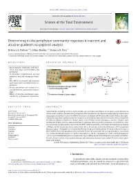 Determining in Situ Periphyton Community Responses to Nutrient and Atrazine Gradients Via Pigment Analysis