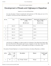 Development of Roads and Highways in Rajasthan
