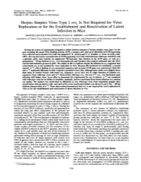 Herpes Simplex Virus Type 1 Oril Is Not Required for Virus Infection In