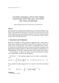 Log-Sine Integrals Involving Series Associated with the Zeta Function and Polylogarithms