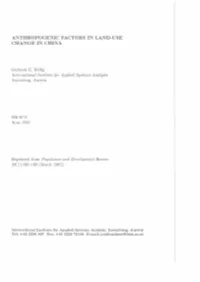 Anthropogenic Factors in Land-Use Change in China