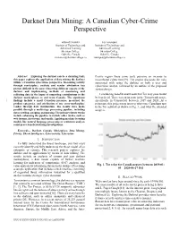 Darknet Data Mining: a Canadian Cyber-Crime Perspective