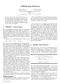 Nullable Type Inference