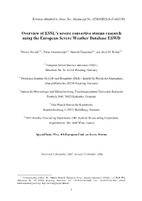 Overview of ESSL's Severe Convective Storms Research Using The