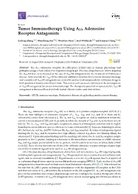 Tumor Immunotherapy Using A2A Adenosine Receptor Antagonists