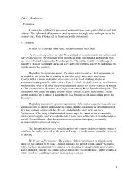 Unit 6 – Contracts