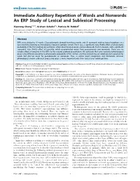 An ERP Study of Lexical and Sublexical Processing