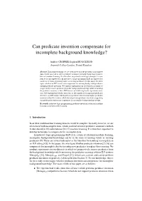 Can Predicate Invention Compensate for Incomplete Background Knowledge?