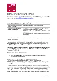 External Examiner Annual Report Form