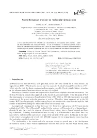From Brownian Motion to Molecular Simulations