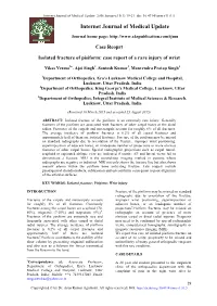 Isolated Fracture of Pisiform: Case Report of a Rare Injury of Wrist