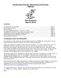 SWFAS Mar 16 Newsletter