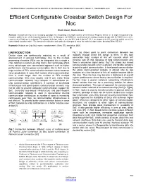 Efficient Configurable Crossbar Switch Design for Noc