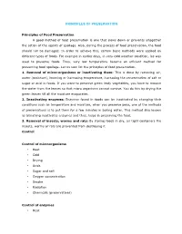 Principles of Preservation