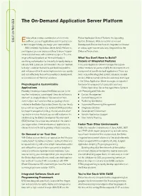 The On-Demand Application Server Platform Der