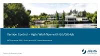 Version Control – Agile Workflow with Git/Github