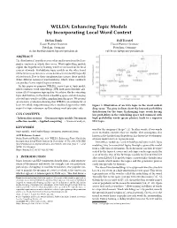 WELDA: Enhancing Topic Models by Incorporating Local Word Context