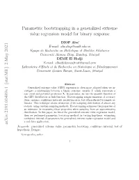 2 May 2021 Parametric Bootstrapping in a Generalized Extreme Value