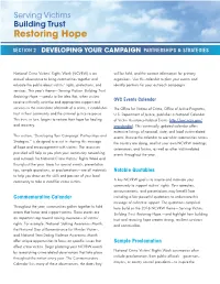 2016 NCVRW Resource Guide: Section 2, Developing Your