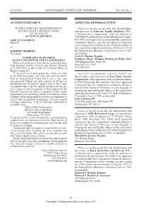 Action in Divorce Articles of Dissolution