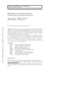 Big Math and the One-Brain Barrier a Position Paper and Architecture Proposal
