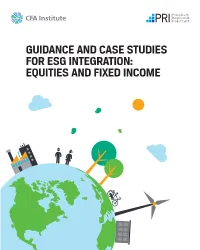 Guidance and Case Studies for ESG Integration