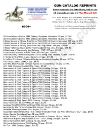 Gun Catalog Reprint List