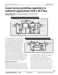Linear Versus Switching Regulators in Industrial Applications with a 24-V