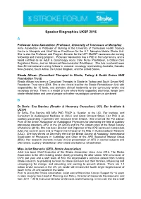 Speaker Biographies UKSF 2016